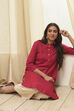 Navy Rayon Straight Kurta Palazzo Suit Set image number 0