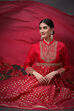 Rohit Bal Fuchsia Art Silk Anarkali Yarndyed Suit Set image number 6
