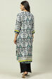 Black And Teal Rayon Printed Kurta with Jacket image number 4