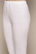 White Cotton Asymmetric Anarkali & Churidar Suit Set image number 2