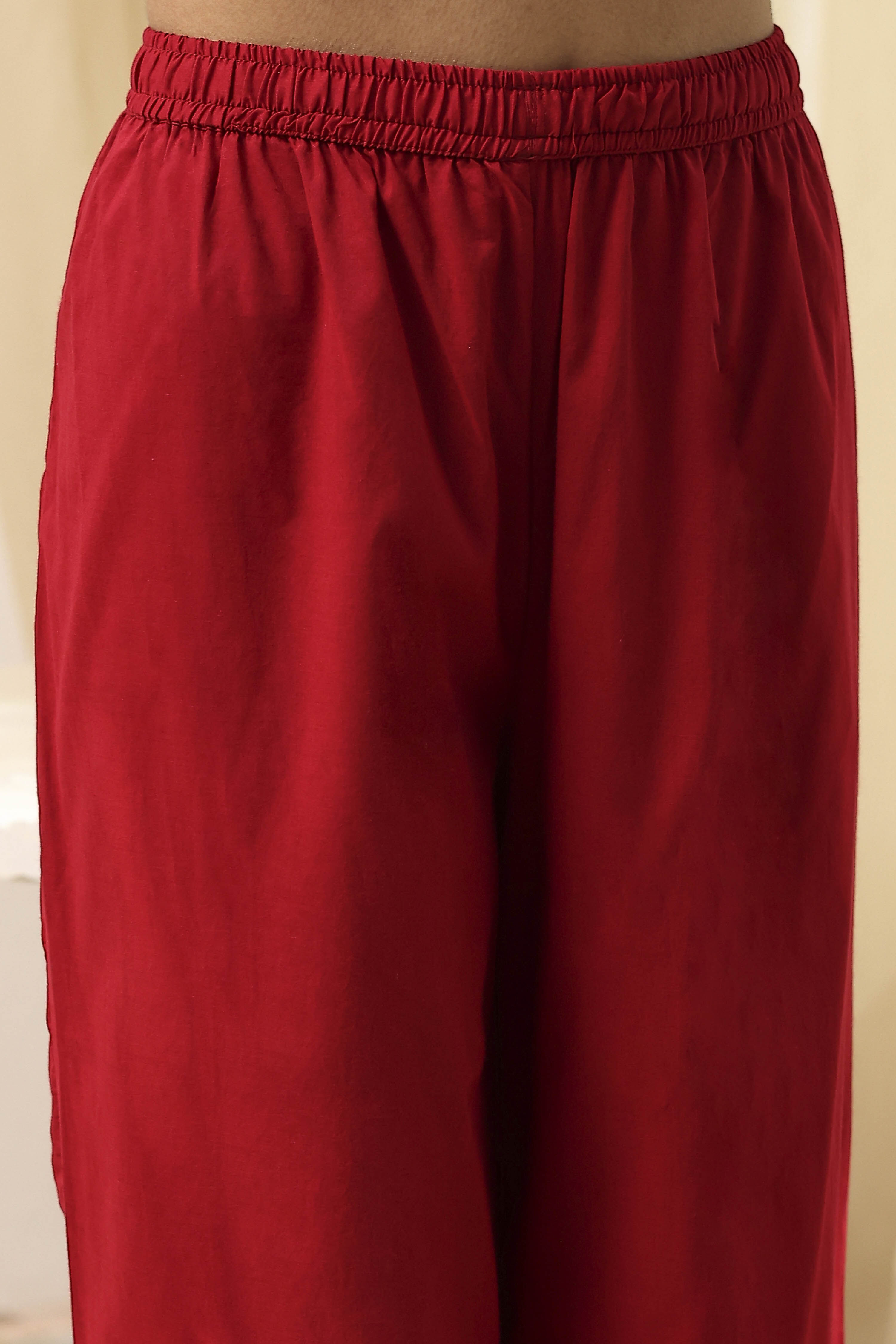 Cream-Colored Cotton Foil Printed Kalidar Suit Set image number 2