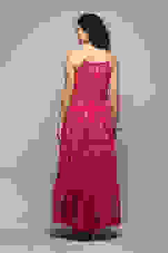 Fuchsia Polyester Tiered Dress image number 3