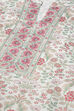 Off White Cotton Screen Print Unstitched Suit Set image number 15