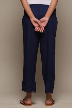 Navy Cotton Pants image number 4