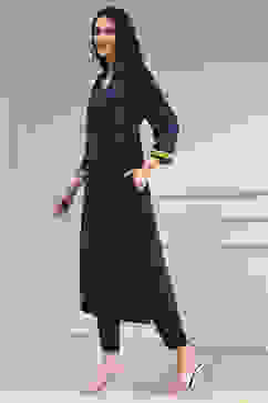 Indigo Blue Printed Straight Kurta image number 2