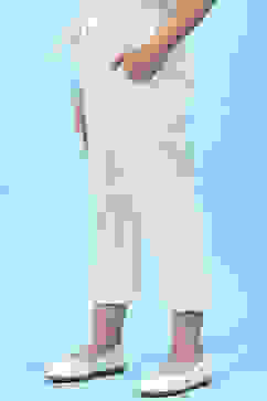 White Cotton Solid Pant image number 3