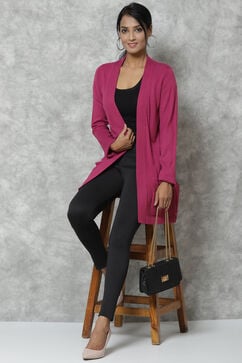 Pink Berry Straight Acrylic Solid Shrug image number 0