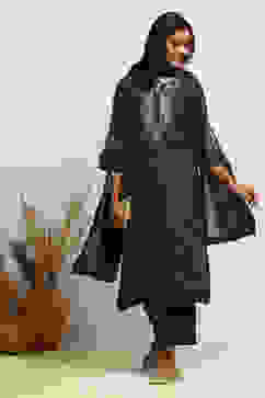 Indigo Modal Chanderi Bandhani Printed Straight Suit Set image number 0