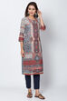 Multicolor Art Silk Straight Printed Kurta image number 0