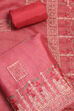 Green Chanderi Hand Embroidered Unstitched Suit Set image number 1