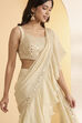 Ivory Viscose Rayon Gathered Saree image number 1