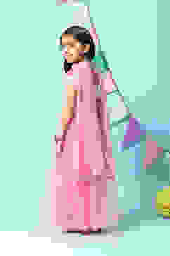 Pink Cotton Short Top Lehenga Set image number 4