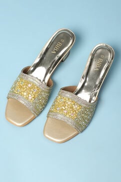 Gold Embellished Sandals image number 5