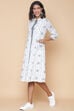 White Cotton Printed Dress image number 6
