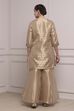 Gold Cotton Straight Yarndyed Sharara Suit Set image number 4