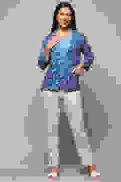 Electric Blue Rayon Straight Jacket image number 0