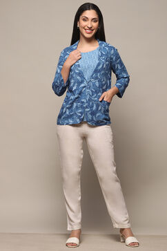 Electric Blue Rayon Straight Jacket image number 0