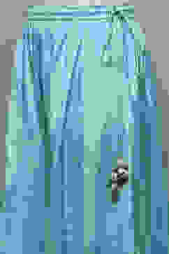 Pastel Blue Cotton Anarkali Kurta Sharara Suit Set image number 2