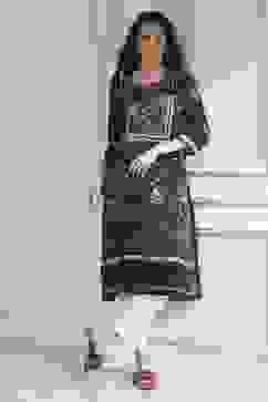 Teal Floral Printed Straight Kurta image number 0