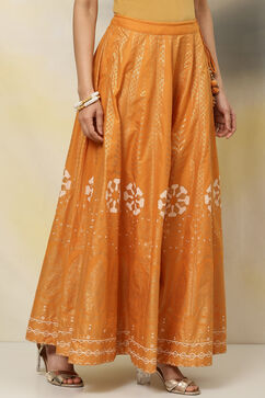 Mustard Cotton Flared Skirt image number 3