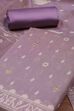 Light Blue Cotton Jamdani Unstitched Suit Set image number 1