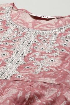 Pink Cotton Anarkali Suit Set image number 1