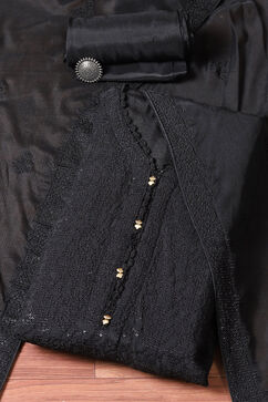 Black Chinon Digital Print Unstitched Suit Set image number 0