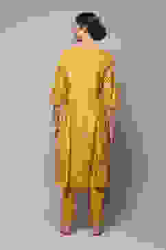 Ochre Art Silk Flared 2 Piece Set image number 4