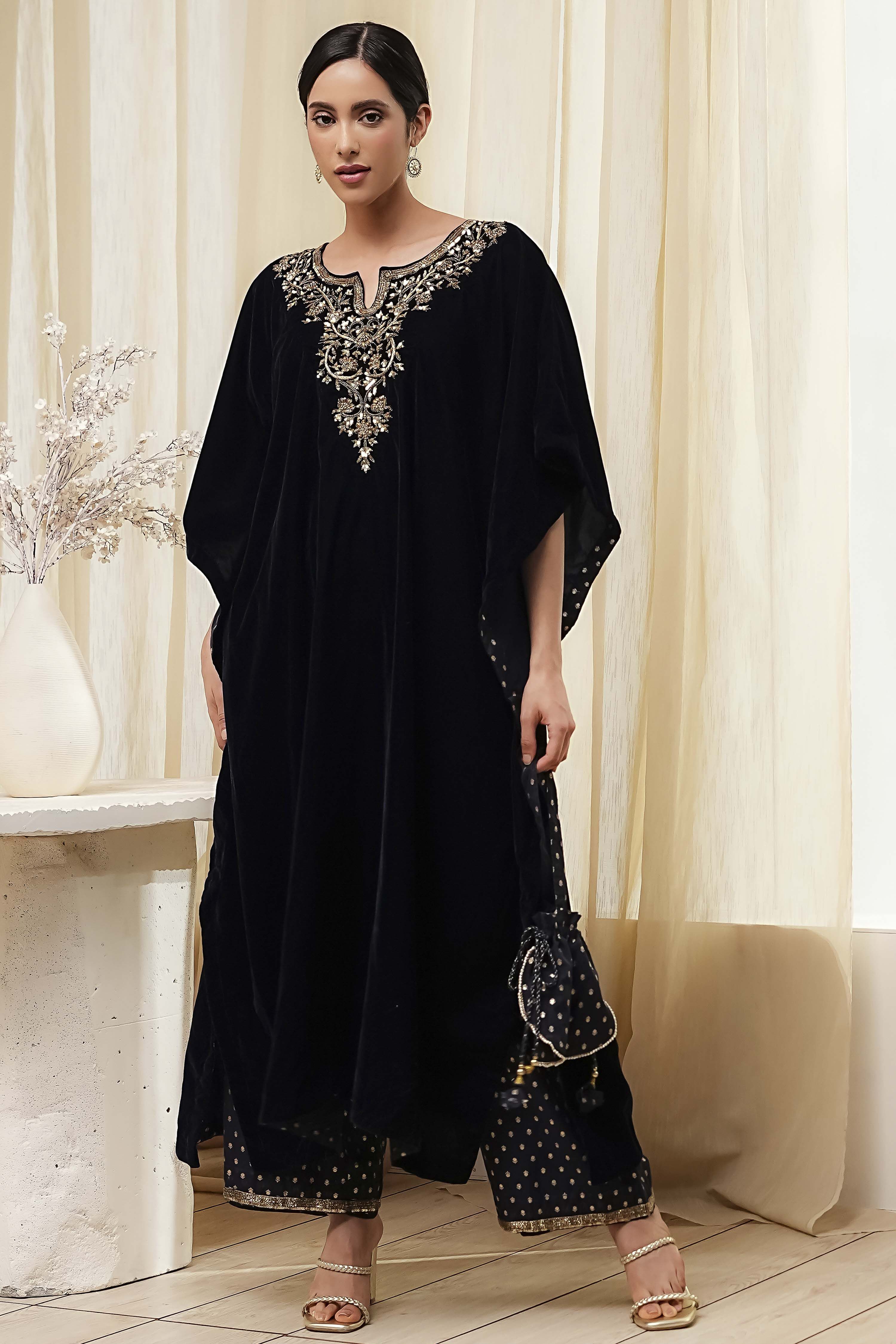 Blue Art Silk A-Line Kurta Palazzo Suit Set image number 8