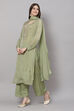 Pink Georgette Hand Embroidered Unstitched Suit Set image number 3