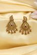 Red Gold Plated Minimal Stone Studded Drop Earrings image number 4
