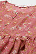 Dusky Pink Printed Cotton Gathered Suit Set image number 1