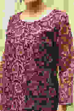 Maroon Chanderi Printed Embroidered Unstitched Suit Set image number 2