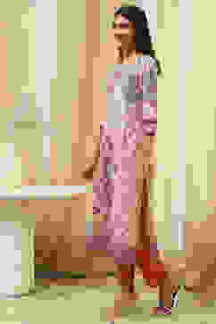 Beige Cotton Printed Straight Kurta image number 2