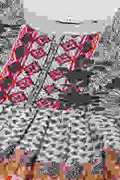 Grey Cotton Tiered Printed Dress image number 1