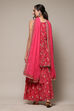 Deep Fuchsia Polyester Straight Kurta Garara Suit Set image number 4