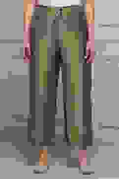 Gold Polyester Straight Palazzos image number 4