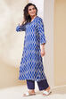 Blue Viscose Rayon Straight Kurta image number 2