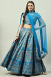 Turquoise Art Silk Straight Kurta Lehenga Suit Set image number 0