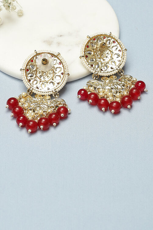 Maroon Alloy Earrings image number 2