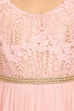 Pink Anarkali Poly Cotton Dress image number 1