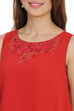 Red Art Silk Top & Skirt Set image number 1