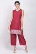 Maroon Cotton Fusion Wear Set image number 3