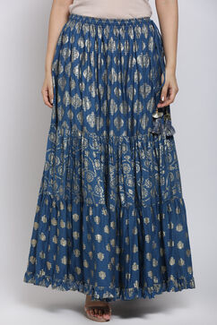 Marine Blue Cotton Skirt image number 0