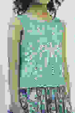 Green Cotton Top and Skirt image number 1