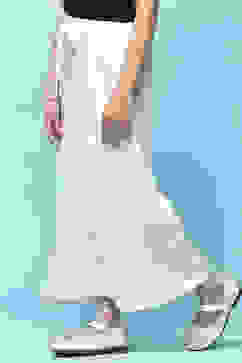 White Tencel Dobby Flared Pants image number 2