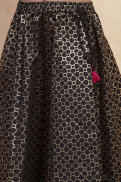 Black Printed Flared Lehenga Set image number 2