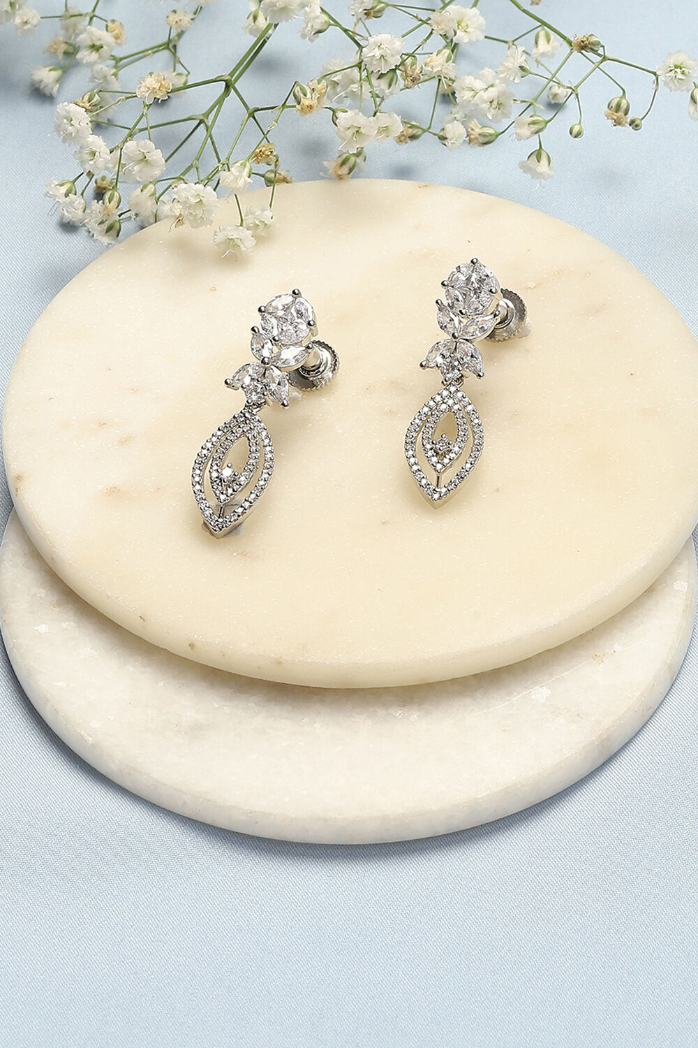 White Brass Earrings image number 0