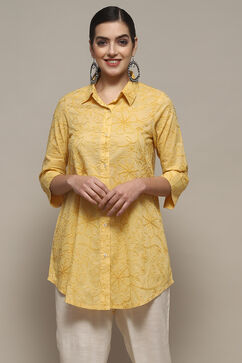 Yellow Rayon Straight Kurti image number 2