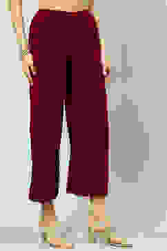 Maroon Velvet Palazzo image number 3